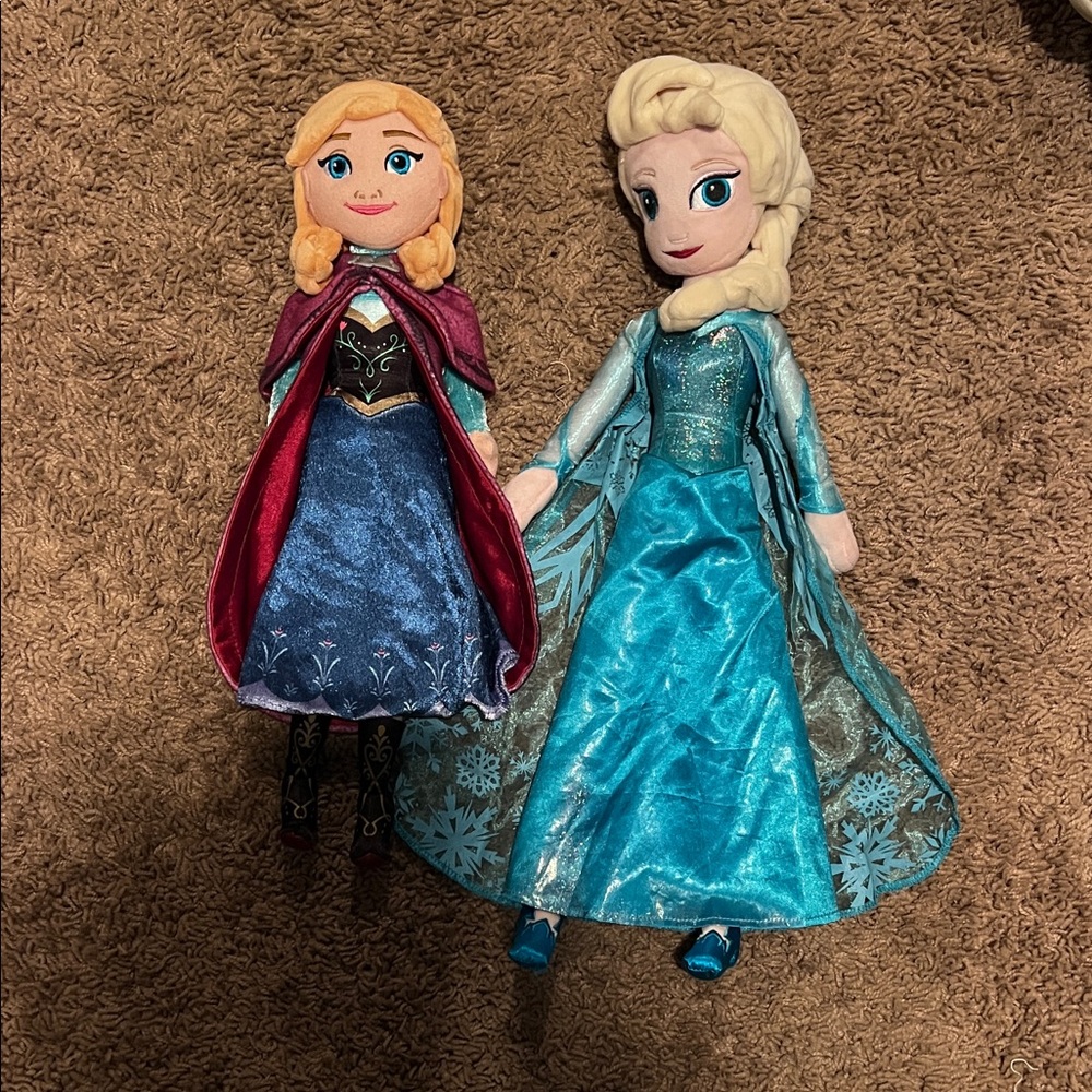 Ana and Elsa Disney stuffed dolls